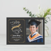 Abschluss Celebration Foto Einladung (Stehend Vorderseite)