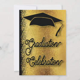 Abschluss Celebration Grad Party Imitate Gold Mode Einladung