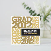Abschluss Celebration Invitation 2012 Gold 3 Einladung (Stehend Vorderseite)