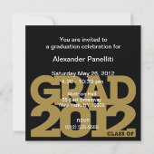 Abschluss Celebration Invitation 2012 Gold 3 Einladung (Rückseite)