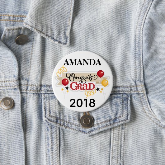 Abschluss Celebration Large, 3 Inch Round Button (Beispiel)