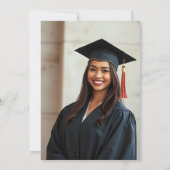 Abschluss Celebration mit Caps & Confetti Flair Einladung (Rückseite)