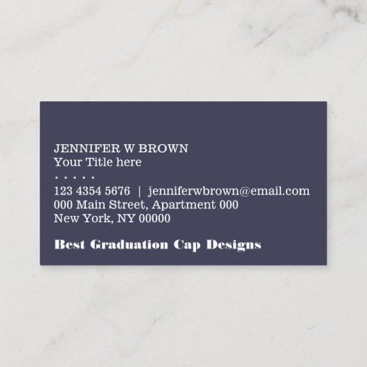 Abschluss Celebration Party Cap Visitenkarte (Rückseite)