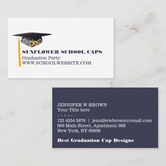 Abschluss Celebration Party Cap Visitenkarte (Vorne/Hinten)