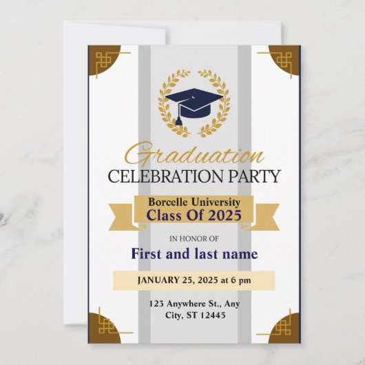 ABSCHLUSS CELEBRATION PARTY EINLADUNG (Vorderseite)