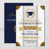 ABSCHLUSS CELEBRATION PARTY EINLADUNG (Vorne/Hinten)