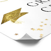 Abschluss Celebration Party Gold Glitzer Willkomme Poster (Ecke)