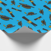 Abschluss Celebration Simple Vibranly Blue Gift Geschenkpapier (Ecke)