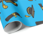 Abschluss Celebration Simple Vibranly Blue Gift Geschenkpapier (Rolleneckpunkt)