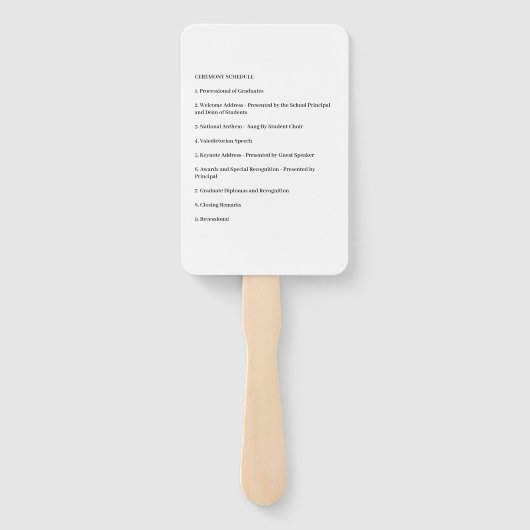 Abschluss Ceremony Schedule Guest Program - Fächer (Rückseite)