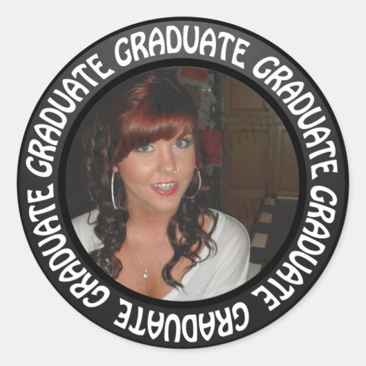 Abschluss-Chalkboard-Circle Fügen Sie Ihr Foto hin Runder Aufkleber (Vorderseite)