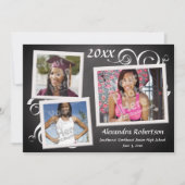 Abschluss-Chalkboard-Fotorahmen Einladung (Vorderseite)