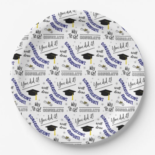Abschluss Cheer Pattern Pappteller (Vorderseite)