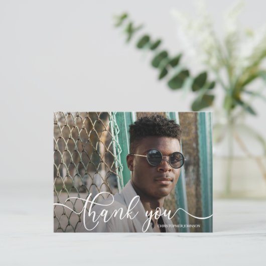 Abschluss Chic 2 Foto Danke, Anmerkung Postkarte (Stehend Vorderseite)