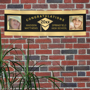Abschluss Chic Gold Herzlichen Glückwunsch Foto Banner