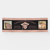 Abschluss Chic Rose Gold Herzlichen Glückwunsch Fo Banner (Horizontal)