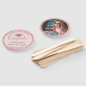 Abschluss Chic Rose Gold Pink Graduate Foto Fächer (Non-assembled)