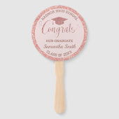 Abschluss Chic Rose Gold Pink Graduate Foto Fächer (Vorderseite)