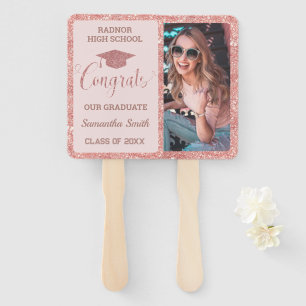 Abschluss Chic Rose Gold Pink Graduate Foto Fächer
