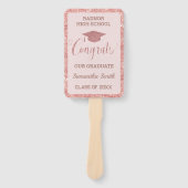 Abschluss Chic Rose Gold Pink Graduate Foto Fächer (Vorderseite)