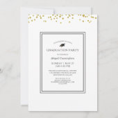 Abschluss Chic Script Typografie Gold Confetti Einladung (Rückseite)