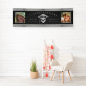 Abschluss Chic Silver Herzlichen Glückwunsch Foto Banner (Insitu)