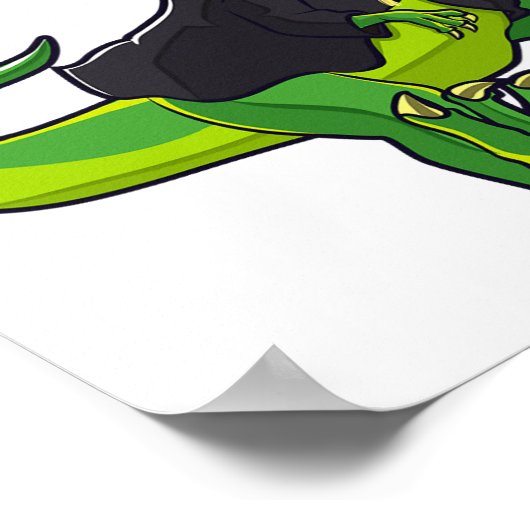 Abschluss Cl von 2025 Funny Dinosaur T-rex Graduat Poster (Ecke)