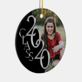 Abschluss Class 2020 Foto Black Silver Keramik Ornament (Rechts)
