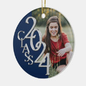 Abschluss Class 2020 Foto Blue Silver Keramik Ornament (Links)