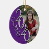 Abschluss Class 2020 Foto Lila Silver Keramik Ornament (Rechts)