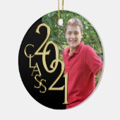 Abschluss Class 2021 Foto Schwarz mit Gold Keramik Ornament (Links)