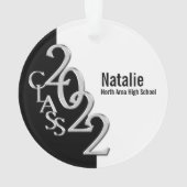 Abschluss Class 2022 Foto Black Silver Ornament (Rückseite)