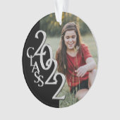 Abschluss Class 2022 Foto Black Silver Ornament (Vorderseite)