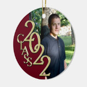 Abschluss Class 2022 Foto Burgundy mit Gold Cer Keramik Ornament (Links)