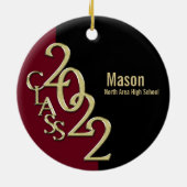 Abschluss Class 2022 Foto Burgundy mit Gold Cer Keramik Ornament (Hinten)