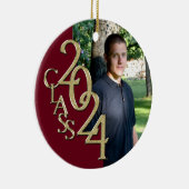 Abschluss Class 2022 Foto Burgundy mit Gold Keramik Ornament (Rechts)
