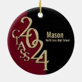 Abschluss Class 2022 Foto Burgundy mit Gold Keramik Ornament (Hinten)