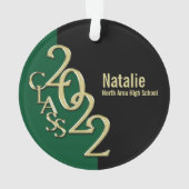 Abschluss Class 2022 Foto Green Gold Ornament (Rückseite)