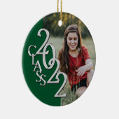 Abschluss Class 2022 Foto Green Silver Keramik Ornament (Rechts)