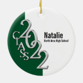 Abschluss Class 2022 Foto Green Silver Keramik Ornament (Hinten)