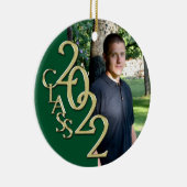 Abschluss Class 2022 Foto grün mit Gold Keramik Ornament (Rechts)