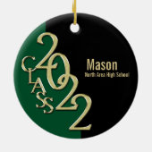 Abschluss Class 2022 Foto grün mit Gold Keramik Ornament (Hinten)