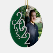 Abschluss Class 2022 Foto Grünes Silber Keramik Ornament (Rechts)