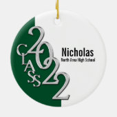 Abschluss Class 2022 Foto Grünes Silber Keramik Ornament (Hinten)