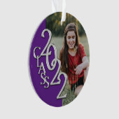 Abschluss Class 2022 Foto Lila Silberschmuck Ornament (Vorderseite)