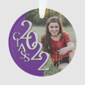 Abschluss Class 2022 Foto Lila Silberschmuck Ornament (Vorderseite)