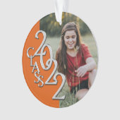 Abschluss Class 2022 Foto Orange Silver Ornament (Vorderseite)