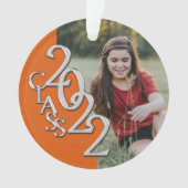 Abschluss Class 2022 Foto Orange Silver Ornament (Vorderseite)