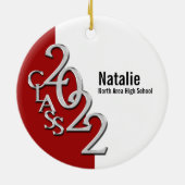 Abschluss Class 2022 Foto Red Silver Keramik Ornament (Hinten)