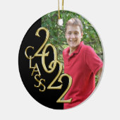 Abschluss Class 2022 Foto Schwarz mit Gold Keramik Ornament (Links)